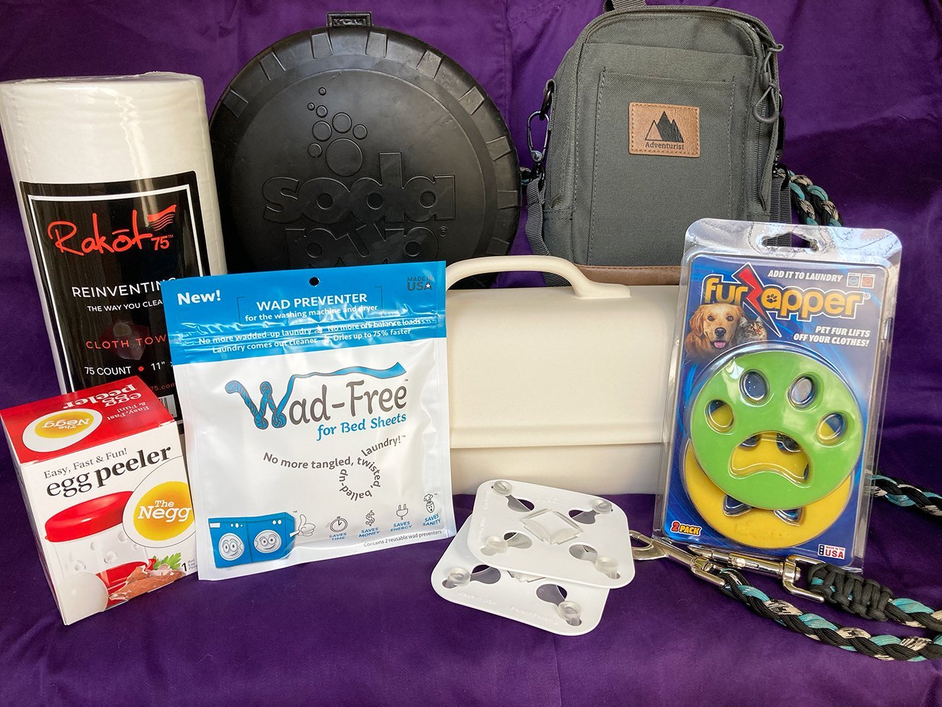 Photo of products Wad-Free FurZapper Negg Rakot75 Superstone SodaPup Adventurist Backpacks Leashes by Liz product photo
