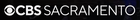 Wad-Free on CBS Sacramento logo is all caps white sans serif type in a black rectangle with a white cbs eye logo next to it