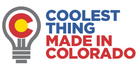 Coolest Thing Made in Colorado logo is red blue and yellow with a grey lightbulb containing a red C and a yellow circle inside it