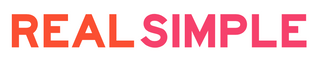 Wad-Free in Real Simple logo is sans serif all caps text in orange and light red