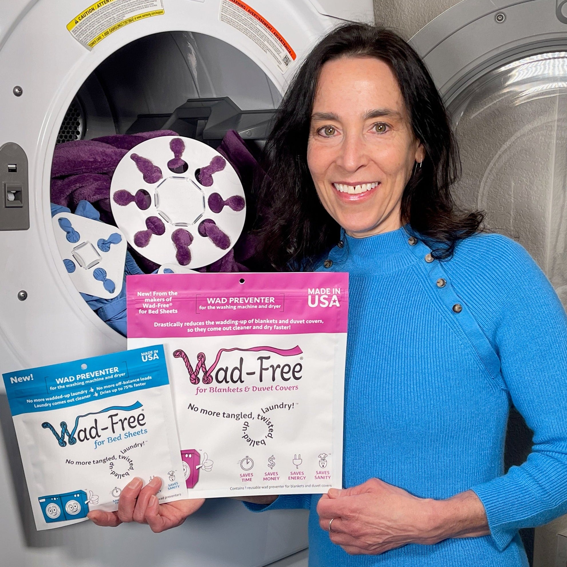  Wad-Free for Blankets & Duvet Covers - As Seen on Shark Tank -  Reduces Laundry Tangles and Wads in The Washer and Dryer - Made in USA :  Health & Household