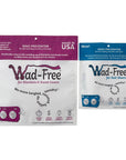 Wad-Free Combo Pack Packaging shows a vivid orchid color package of Wad-Free for Blankets & Duvet Covers and a blue package of Wad-Free for Bed Sheets
