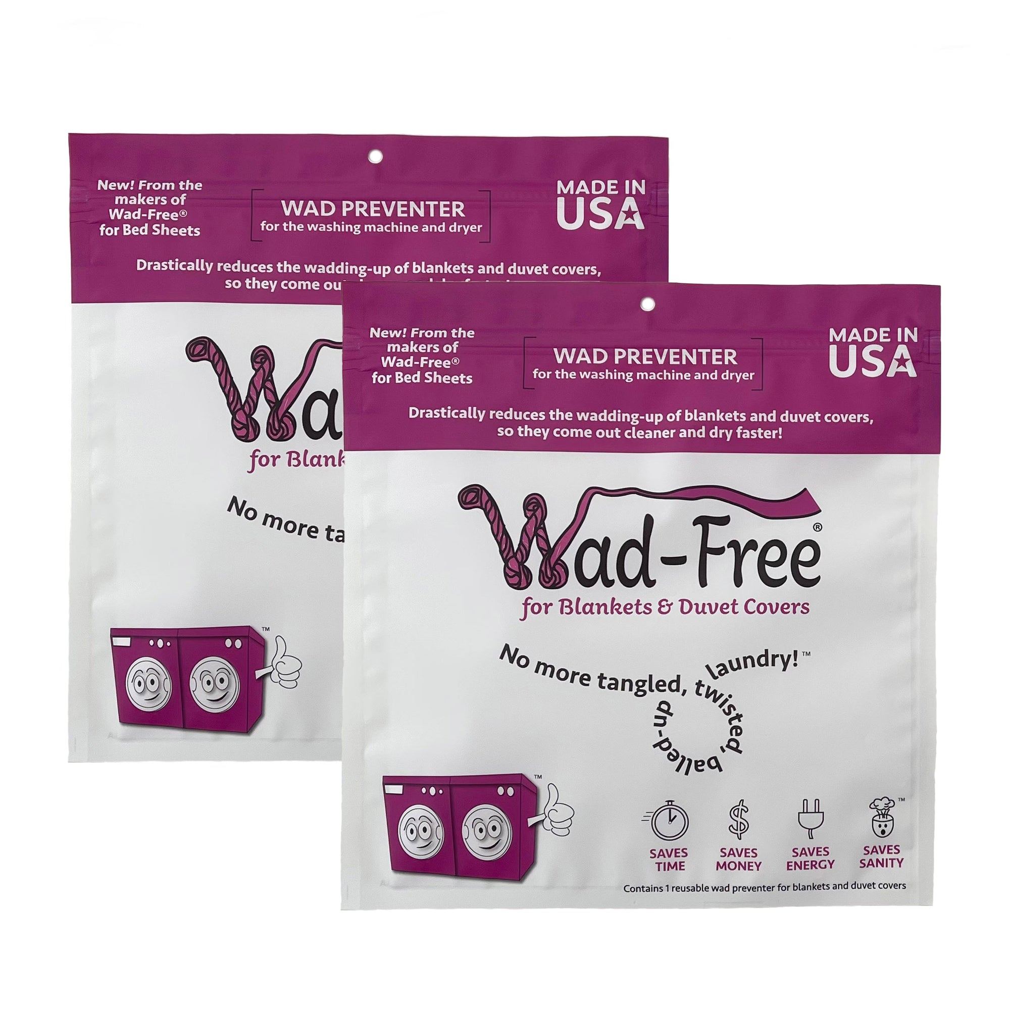 Wad-Free for Blankets &amp; Duvet Covers 2 Packages