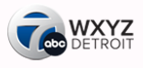 Wad-Free on WXYZ Detroit logo is black sans serif type with a 7 in a blue circle and abc in a black circle with white type