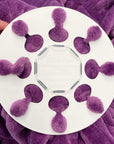 Wad-Free for Blankets & Duvet Covers White round Wad-Free attached to plush purple blanket