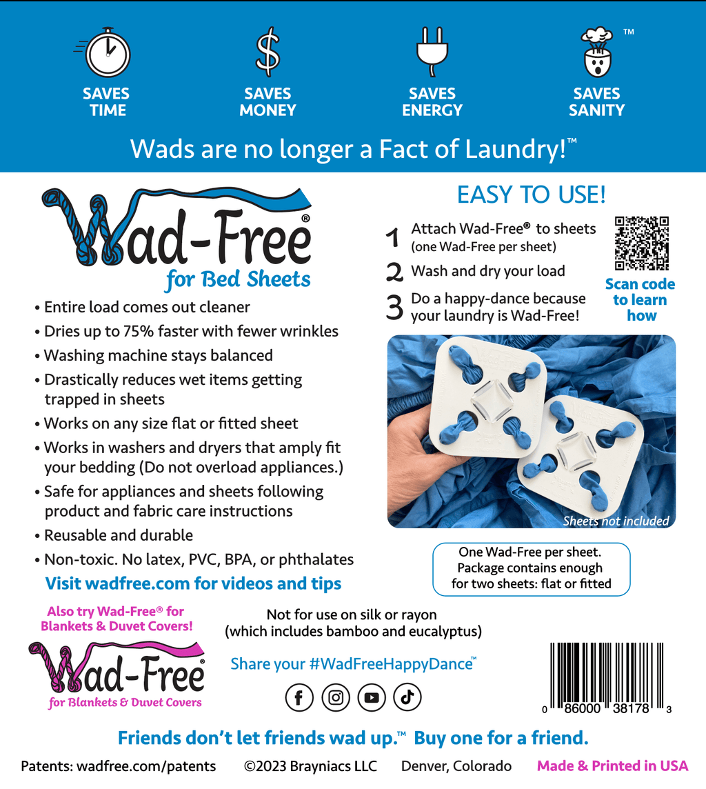 WadFree for Bed Sheets WadFree® by Brayniacs LLC