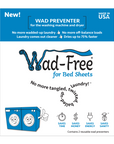 Wad-Free product packaging front The package is blue and white